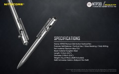 NITECORE NTP30 Titanium Bidirectional Bolt Action Tactical Pen