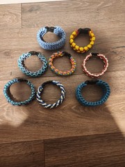 LOT: (8) Paracord Survival Bracelet – Handmade Multicolor