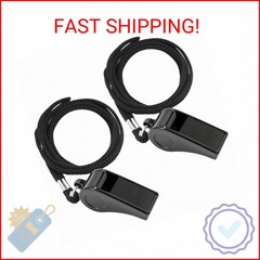 JKQAGD 2PCS Sports Whistles with Lanyard, Loud Crisp Sound Whistle Ideal for Coa