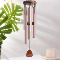 New Retro Wood Aluminum Wind Chime 6 Tube Balcony Decor Fast Shipping