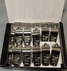 12 EA~CHAMPION SPORT METAL WHISTLE-SILVER COLOR HEAVY DUTY-add them