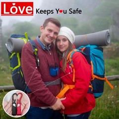 Heart-Engraved Aluminum Emergency Whistles for Her/Him, A Pair of