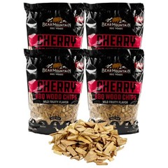 Bear Mountain BBQ Cherry BBQ Wood Chips for Outdoor Grills, 2 lb Bag-Pack of 6