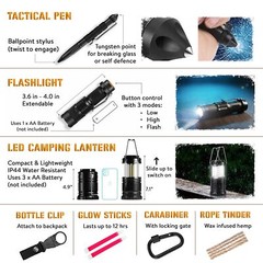 Survival Kit, 265 Pcs, First Aid Kit, Bug Out Bag, Hiking Gear Essentials, Em…