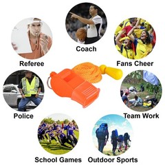 12 Pack Sport Whistles for Coaches, Referees, Officials – Loud Sound, Orange