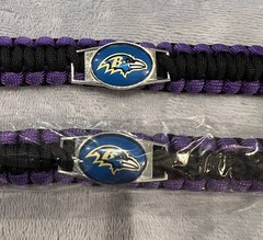 Baltimore Ravens Paracord Survival Bracelet 9 Inch With Sturdy Alloy Closure