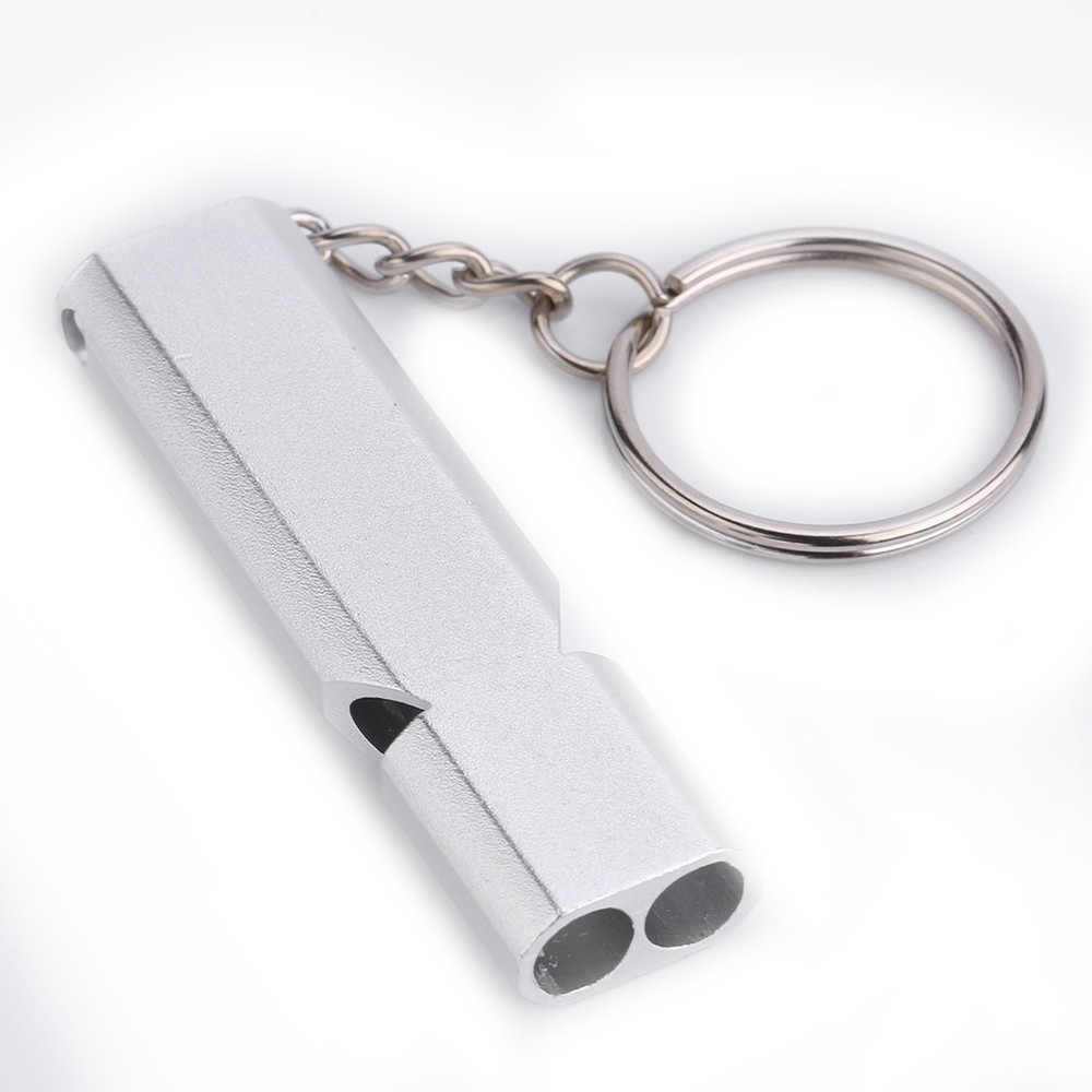 Aluminium Alloy Double Hole Life Saving Emergency Whistle For Outdoor Needs DSO