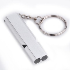 Aluminium Alloy Double Hole Life Saving Emergency Whistle For Outdoor Needs DSO