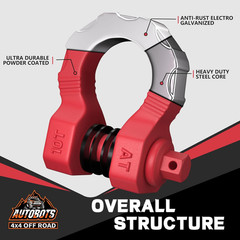 D Ring Shackles 3/4” Heavy Duty Clevis Tow Recovery Shackles 80,000 lbs 2 Pack