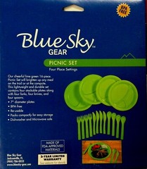 Picnic 4pc plate/utensils emergency camping hiking biking lightweight Green UST