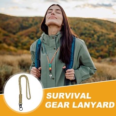 Heavy Duty Braided Paracord Lanyard, Khaki