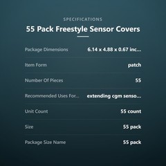 55 Pack Freestyle Sensor Covers for /3/Plus, Waterproof Adhesive Patches, Hyp…