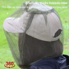 2Pcs Anti-Mosquito Bug Bee Insect Head Net Hat Cap Sun Protection Fishing Hiking