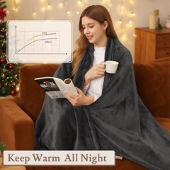 Electric Heated Blanket 62″x84″ Twin Size – 4 Heat Levels, 10H Auto Shut Off, Ul