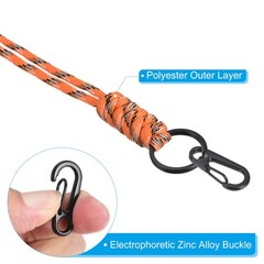 Paracord Lanyard 20″, 3pc Necklace Keychain Lanyard, Orange