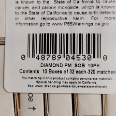 Diamond Strike On Box Matches 10 Pack 32 Count Each Camping Hiking