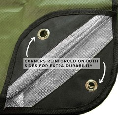 Heavy-Duty Insulated Tarp & Survival Blanket – 60x82in Olive Green, Waterproof