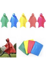Emergency Hooded Poncho Rain Coat Waterproof CHOOSE Your Color Pink, Blue, Black