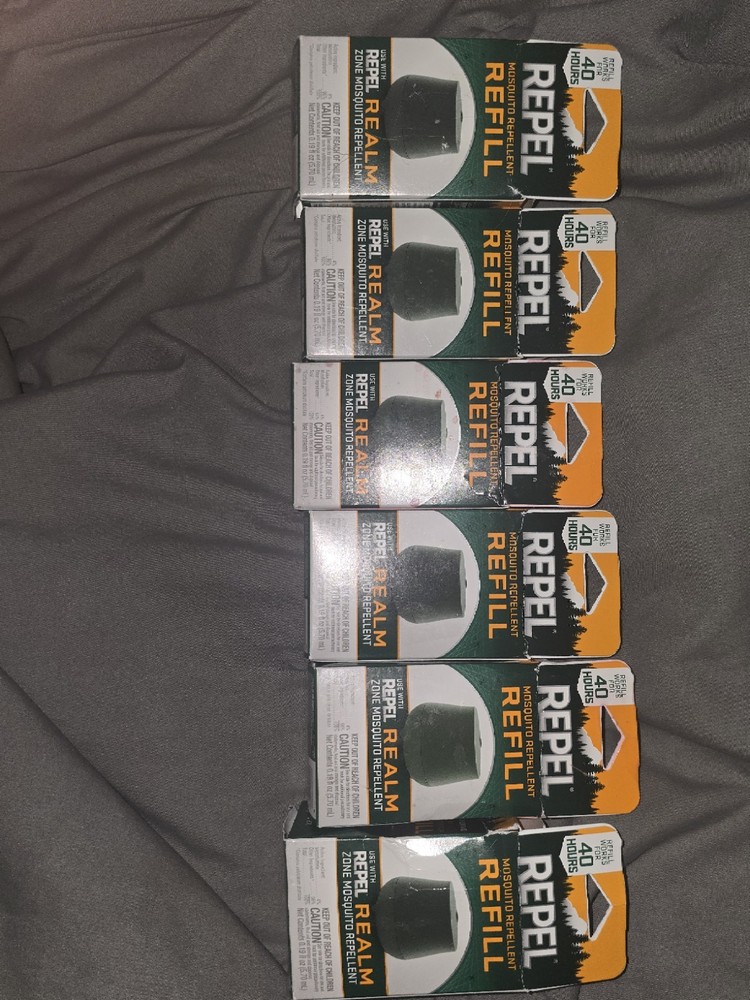 Lot of 6 Repel Realm Zone Mosquito Repellent Refills 40 Hours Each Total 240 Hrs