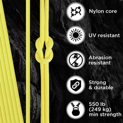 Teceum Paracord Type Iii 550 Yellow 50 Ft 4Mm Tactical Rope Mil-Spec Outdoor
