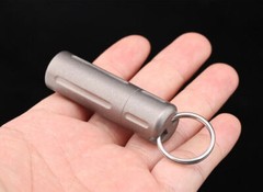 Waterproof canister pill Container Titanium EDC Emergency Key pendant Keychain