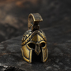 Spartan Helmet Brass Bead EDC Knife Bead for Lanyard Keychain Greek Warrior
