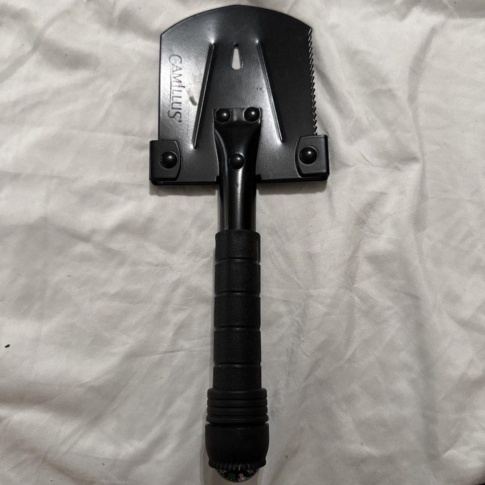 Camillus Multi Tool Shovel Saw Wrench Compass Dry Storage Camping Black Tactical