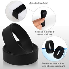 Set of 8 Elastic Money Bands – Silicone Wallet Bands, Cash Card Holder, Black