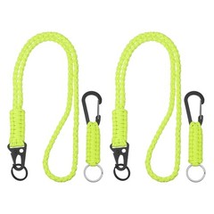 4Pcs Heavy Duty Braided Lanyard for Outdoor Activities, Glowing Yellow