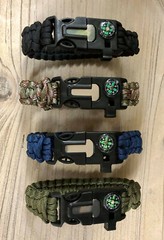 10 PCS 5 in 1 Paracord Survival Bracelets Lot of 10 Bracelets FAST USA SHIPPING
