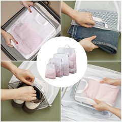 GWT 4Pcs 3D Mesh Laundry Bags with Hanging Handles 20″ x 24″ x 4″, Clear