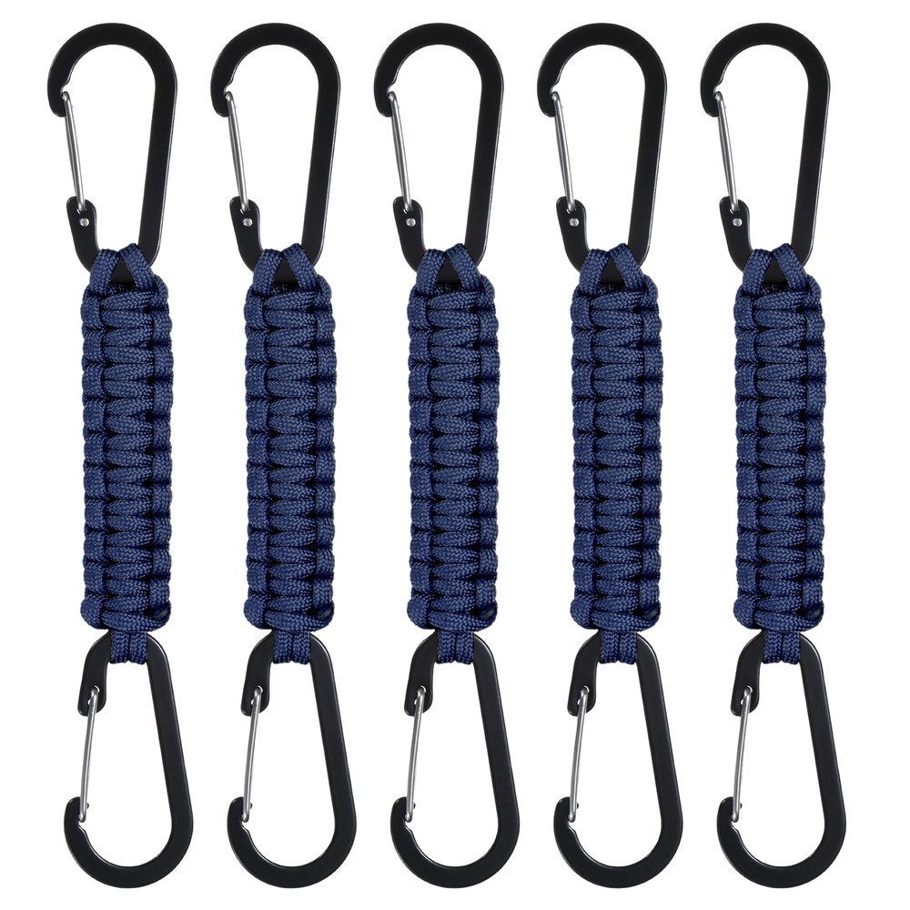 5-Pack Braided Lanyard with Clip, 20cm Lanyard [Navy Blue] for Outdoor