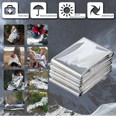 Emergency Foil Thermal Blanket (Pack of 25), 210 x 160 cm Survival Blanket for