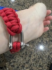 Mil-Tec By Sturm, Survival Paracord Braided Armband, Stainless Steel Shackle, XL