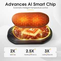 AI Hand Warmers Rechargeable 2 Pack, 20Hrs Long Safe Heat, Small, Black
