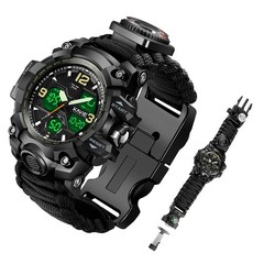 Mens Tactical Military Digital Watch, 23-in-1 Survival Multi-Functional Army …