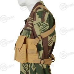 Reproduction Military Style Rhodesian Chest Rig- Webbing-Airsoft- Tan Canvas