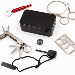 13-in-1 Emergency Survival Kit EDC Multi Tool Fire Starter Camping Hiking Gear
