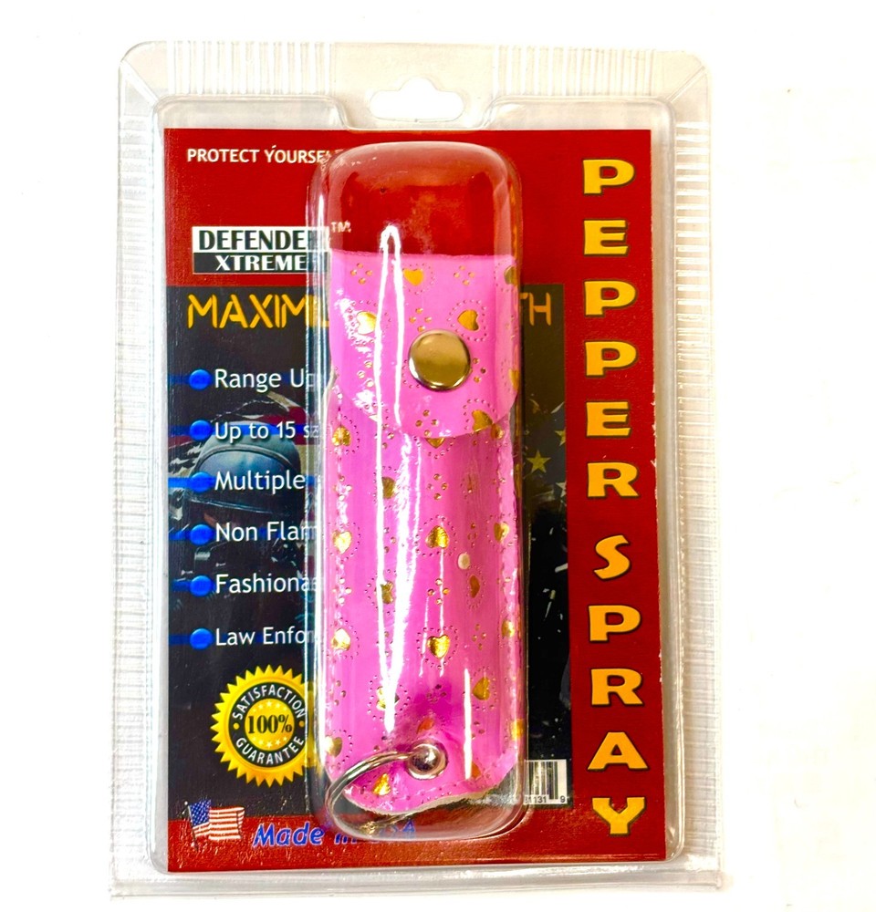 Pepper Spray PINK GD HEART Maximum Strength Safety Lock Self-Defense Key Chain