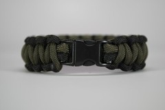 550 Paracord Survival Bracelet Cobra Black/OD Green «Made in the USA»