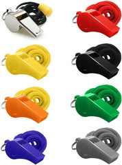 Whistle, 8PCS Sports Whistles with Lanyard, Loud Crisp Sound Whistles Bulk Ideal