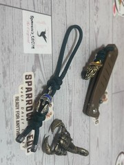Sparrow’s Design’s Keychain or knife lanyard Spartan Helmet Bead