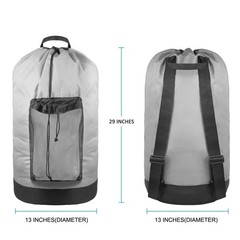 Dalykate Backpack Laundry Bag, with Shoulder Large, Grey