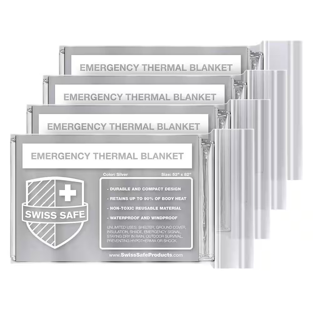 10-Pack Emergency Mylar Thermal Blankets, Compact and Insulated for Cold Weather