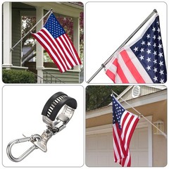OwnMy Set of 4 Adjustable Flagpole Clips with Carabiner Boat Flag Clips Metal
