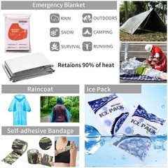 GPUSFAK Emergency Survival Kit and First Aid Kit, Camping Black
