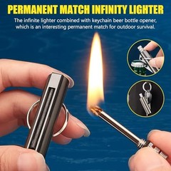 2 Pack Permanent Match Infinity Lighter, Multitool Keychain Bottle Style3