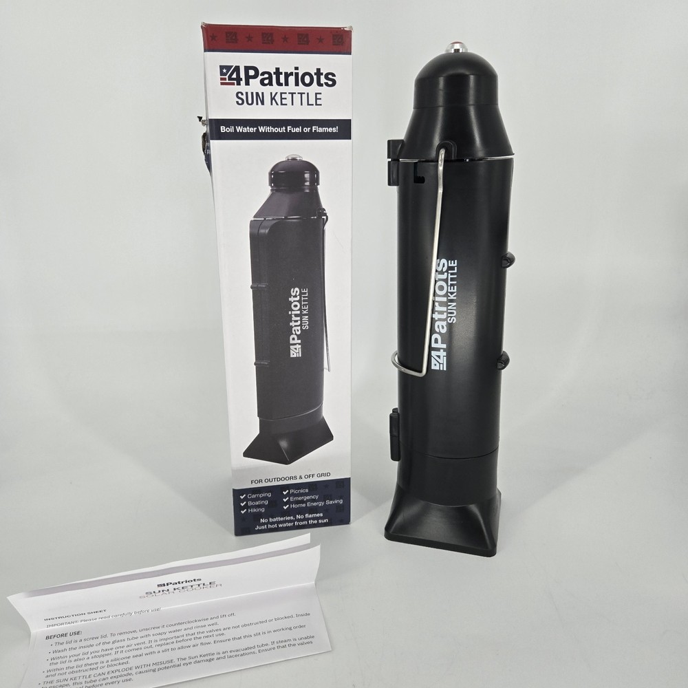 NEW 4Patriots Sun Kettle Rocket Solar Cooker Boil Water Heater Survival 16.9 oz