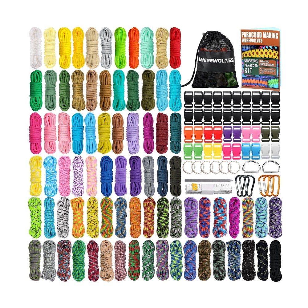 WEREWOLVES 80 Colors Paracord Cord, 550 Paracord Bracelet Crafting Combo Kits…