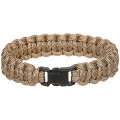 Paracord Bracelet MFH with Plastic Clasp, Coyote, Width: 1.9 cm, Size S